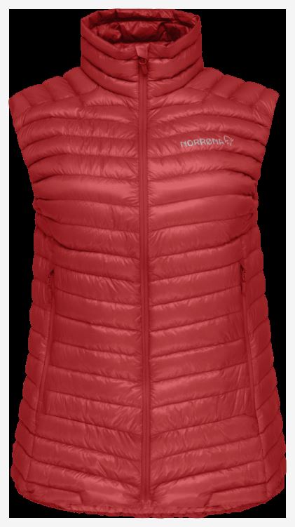 Norrona Trollveggen Superlight Dons850 Vest Voor Dames, Echt Rood