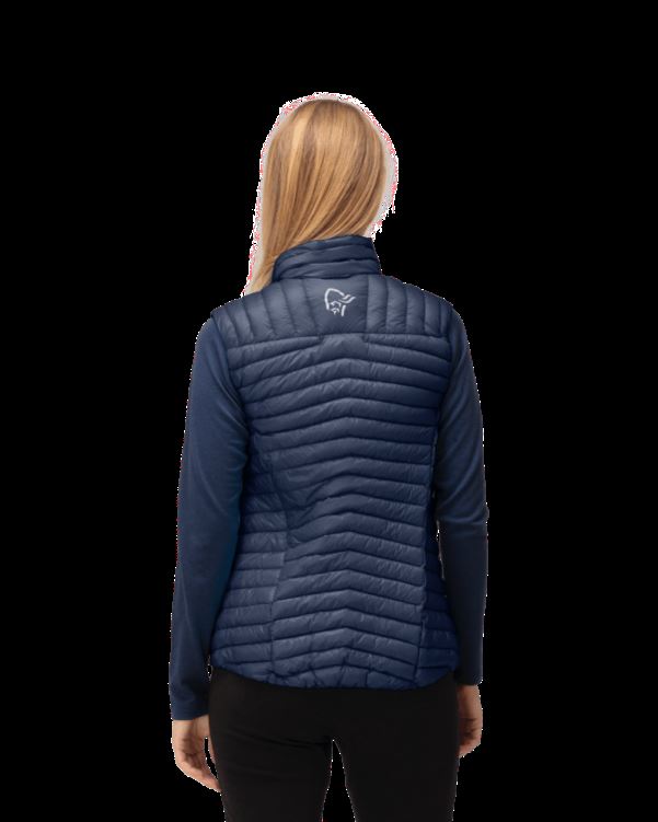 Norrona Dames Trollveggen Superlight Down850 Bodywarmer Indigo Nachtblauw