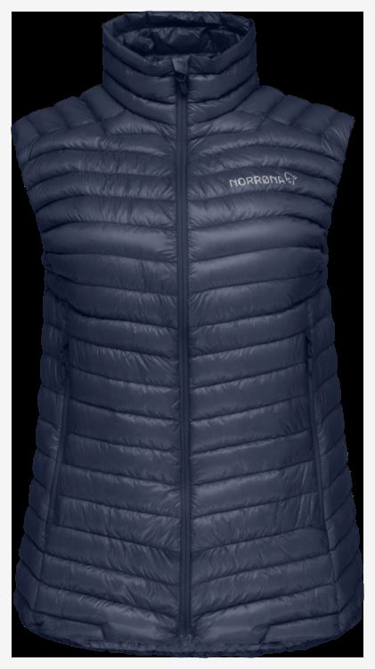 Norrona Dames Trollveggen Superlight Down850 Bodywarmer Indigo Nachtblauw