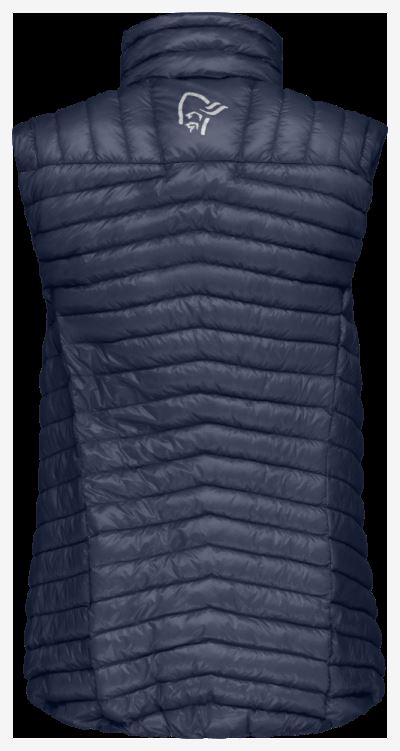 Norrona Dames Trollveggen Superlight Down850 Bodywarmer Indigo Nachtblauw