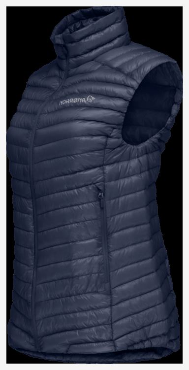 Norrona Dames Trollveggen Superlight Down850 Bodywarmer Indigo Nachtblauw