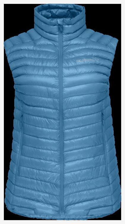 Norrona Trollveggen Superlight Down850 Vest Hawaiian Surf Blauw Voor Dames