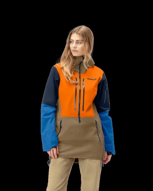 Norrona Lofoten Gore-tex Pro Anorak Elmwood/oranje Ijslolly Voor Dames