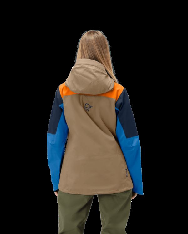 Norrona Lofoten Gore-tex Pro Damesjack Elmwood/oranje Popsicle
