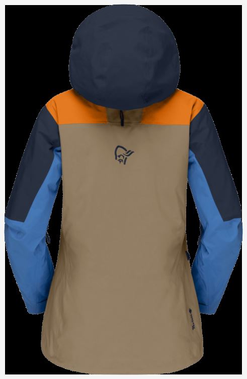 Norrona Lofoten Gore-tex Pro Damesjack Elmwood/oranje Popsicle