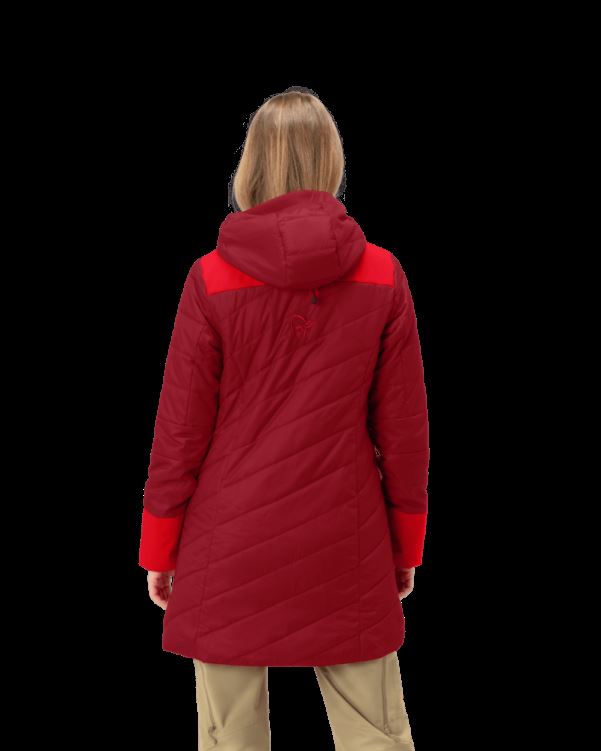 Norrona Dames Anorak Primaloft80 Lofoten Rabarber/true Red