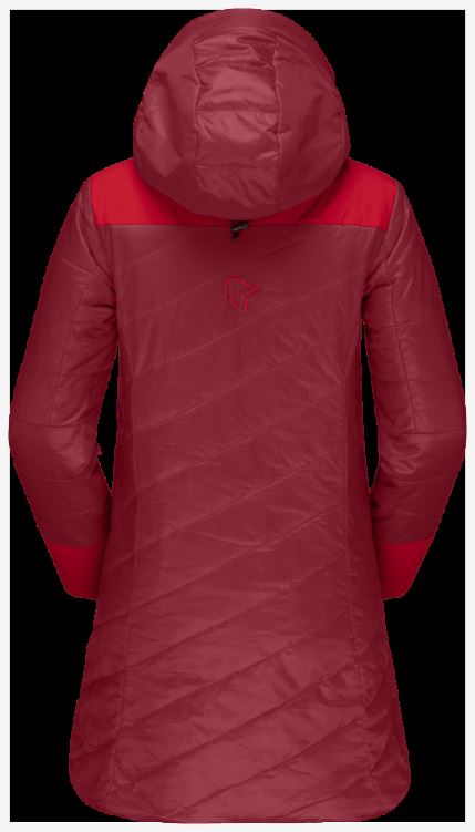 Norrona Dames Anorak Primaloft80 Lofoten Rabarber/true Red