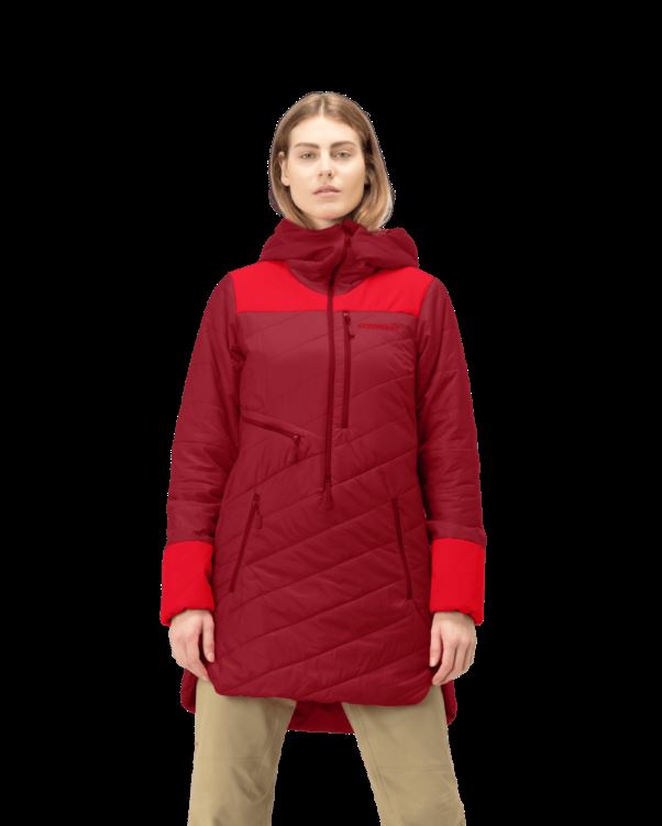 Norrona Dames Anorak Primaloft80 Lofoten Rabarber/true Red