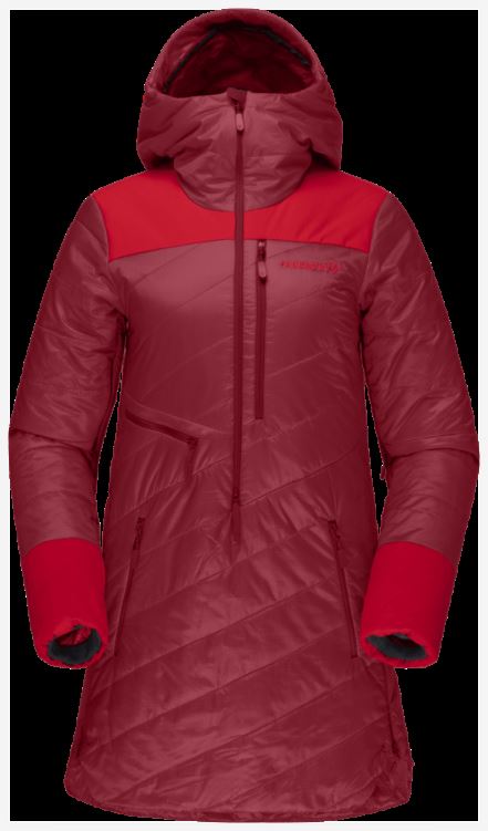 Norrona Dames Anorak Primaloft80 Lofoten Rabarber/true Red