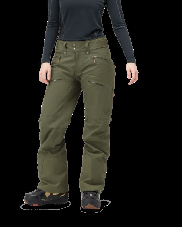 Norrona Dames Tamok Gore-tex Thermo60 Broek Olijf Nacht