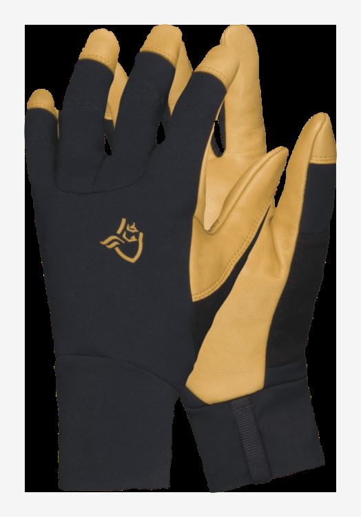 Norrona Unisex Lyngen Infinium Lederen Handschoenen Caviar Zwart