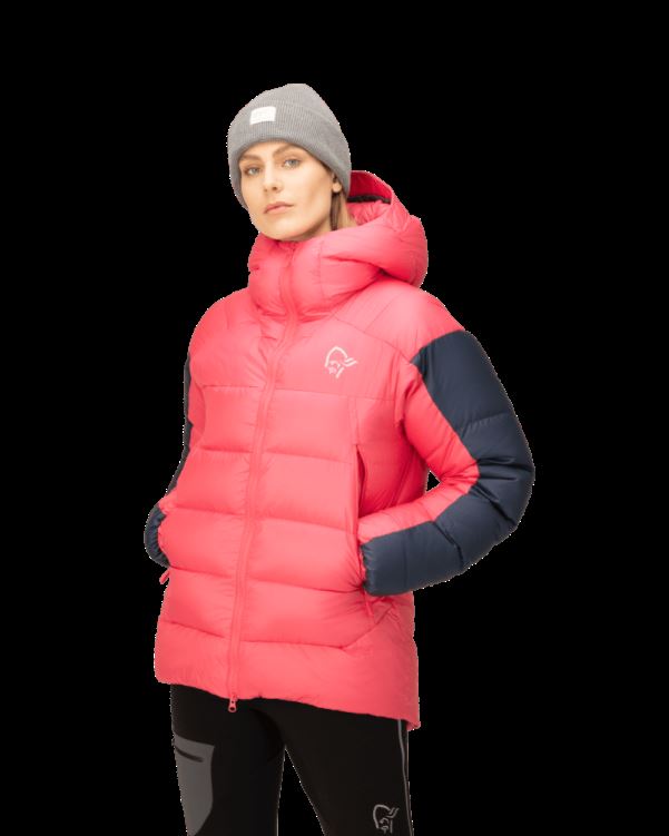 Norrona Trollveggen Dons850 Damesjas Kamperfoelie/indigo Night