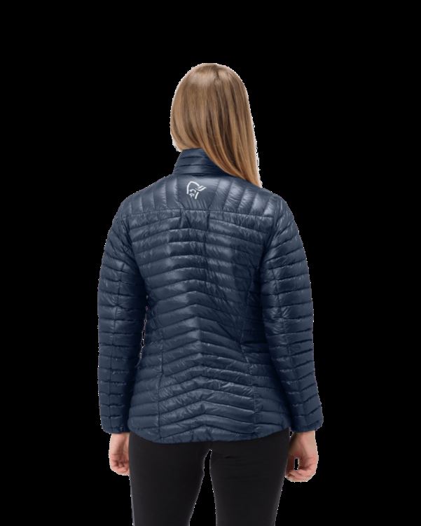 Norrona Trollveggen Superlight Dons850 Damesjack Indigo Nachtblauw