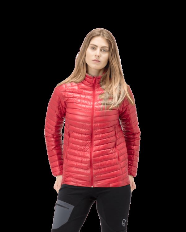 Norrona Trollveggen Superlight Dons850 Damesjas True Red