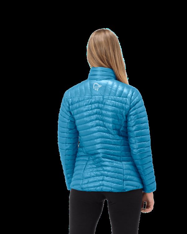 Norrona Trollveggen Superlight Down850 Damesjack Hawaiian Surf Blauw