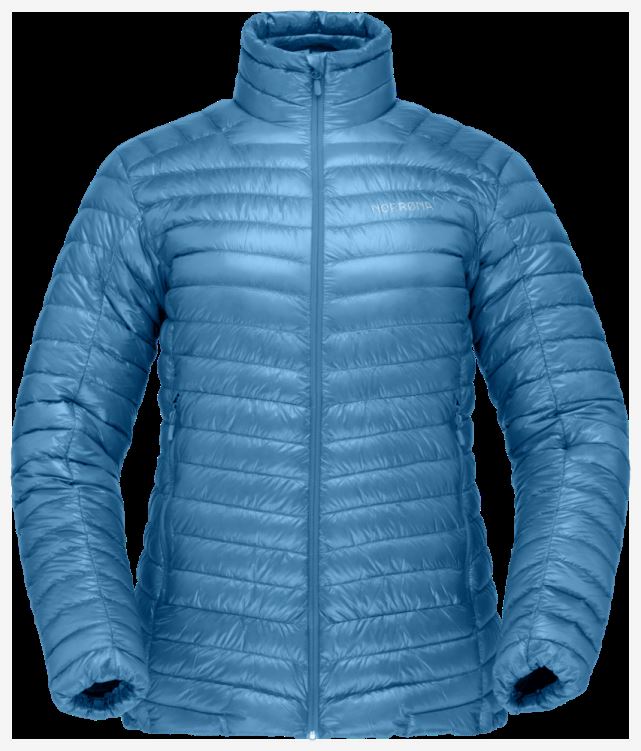 Norrona Trollveggen Superlight Down850 Damesjack Hawaiian Surf Blauw