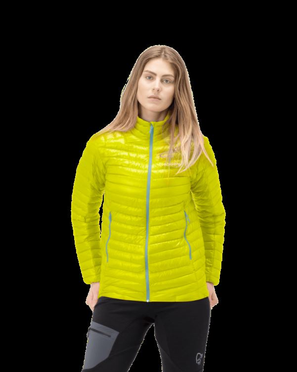 Norrona Trollveggen Superlight Dons850 Damesjas Sulfur Spring