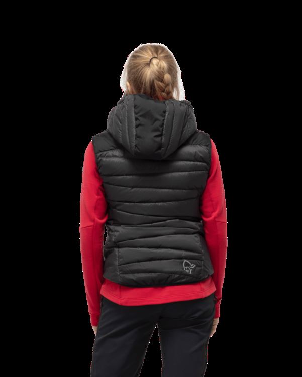 Norrona Dames Falketind Down750 Vest Kaviaar Zwart