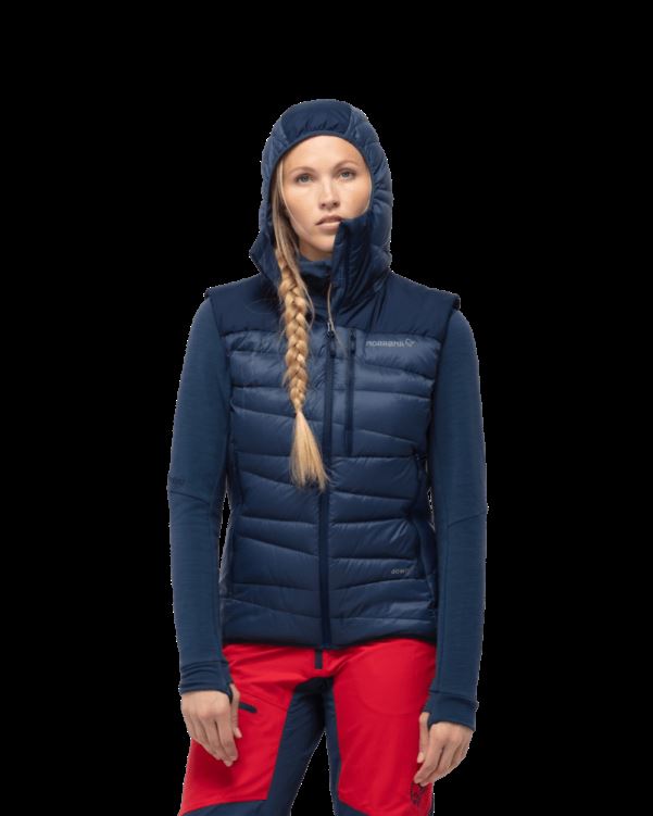 Norrona Dames Falketind Down750 Vest Indigo Nachtblauw