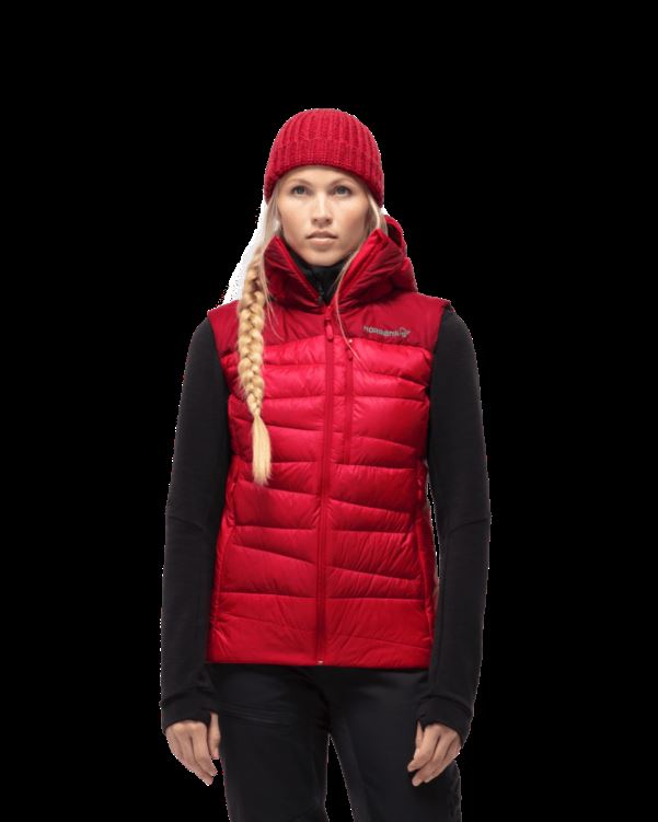 Norrona Falketind Down750 Vest Voor Dames, Echt Rood