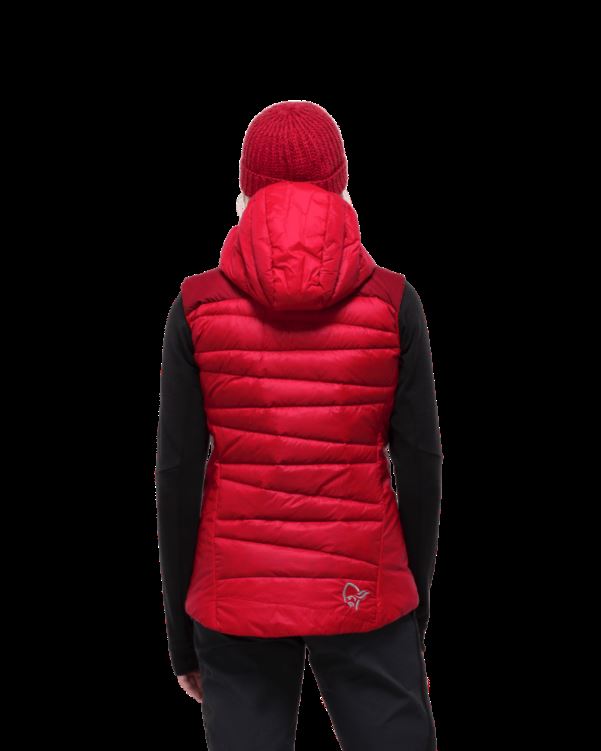 Norrona Falketind Down750 Vest Voor Dames, Echt Rood