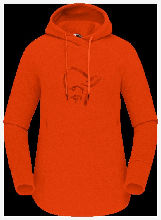 Norrona Warm2 Hood Adrenaline Rood Voor Dames