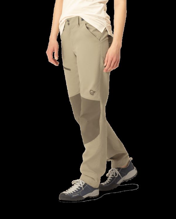 Norrona Svalbard Halfhoge Katoenen Damesbroek Zandsteen