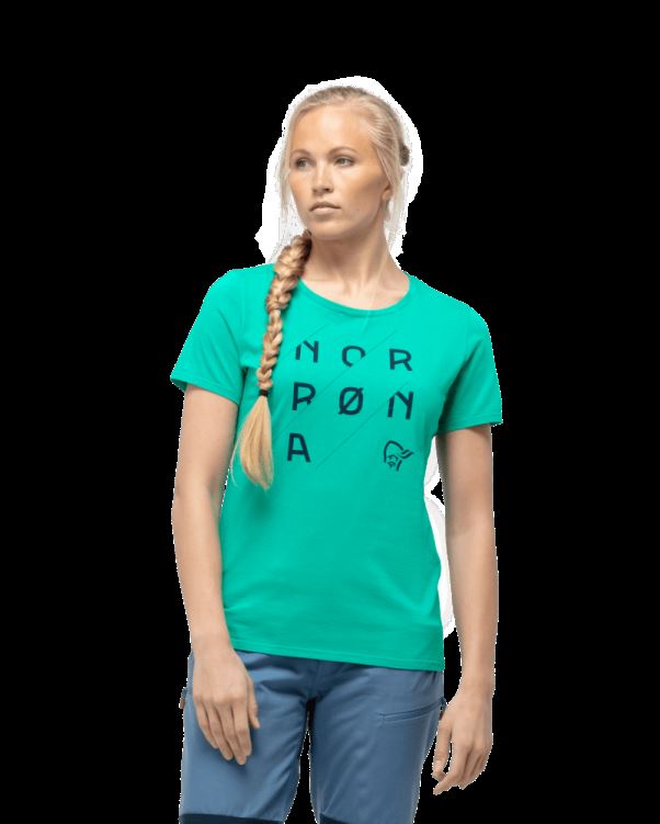 Norrona /29 Katoenen T-shirt Met Schuin Logo Voor Dames W`s Arcadia