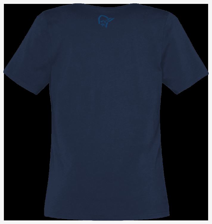 Norrona Dames /29 Katoen Schuin Logo T-shirt W`s Indigo Nachtblauw