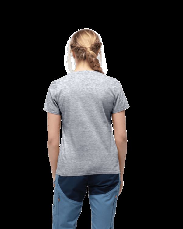 Norrona Dames /29 Katoenen Slant Logo T-shirt W`s Motregen Melange/kaviaar