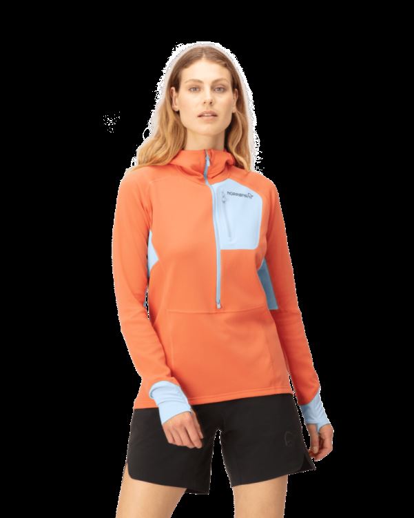 Norrona Dames Senja Warm1 Capuchon Flamingo Oranje