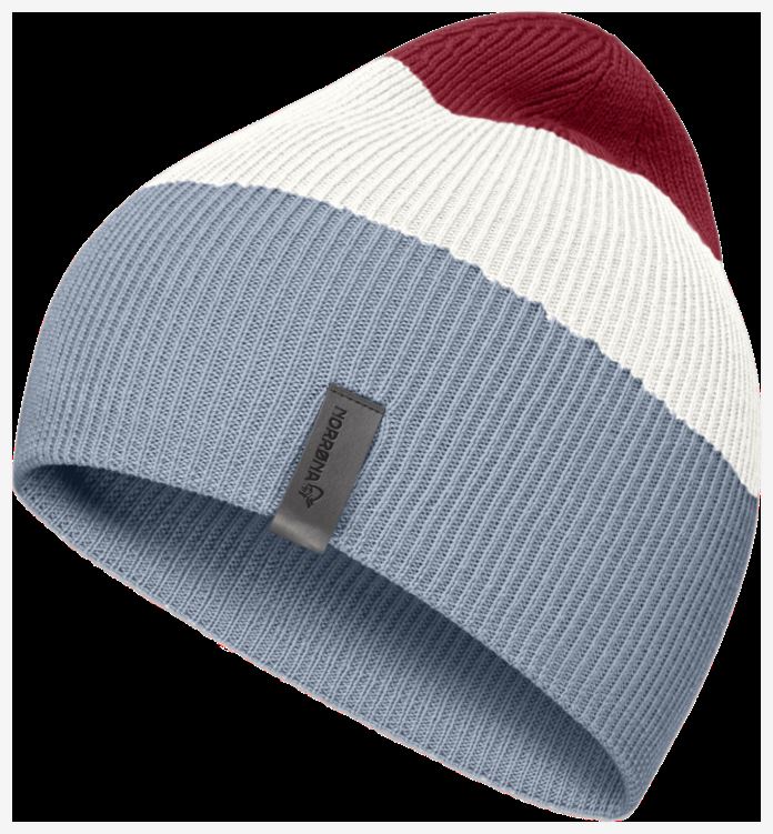 Norrona Unisex /29 Gestreepte Middelzware Beanie Blauwe Mist