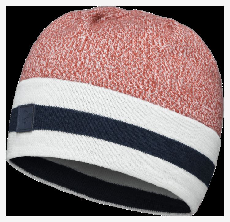 Norrona Unisex /29 Gemêleerde Gebreide Gestreepte Wollen Muts Rooibos Thee