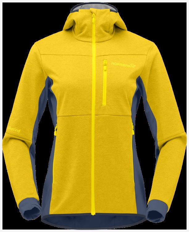 Norrona Falketind Warm2 Octa Hood Sulfur Voor Dames